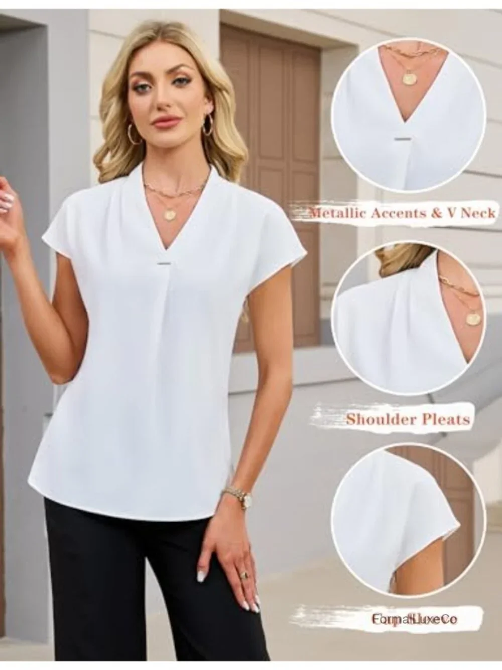 Satin Ruffle Blouse Womens Dressy Casual Business